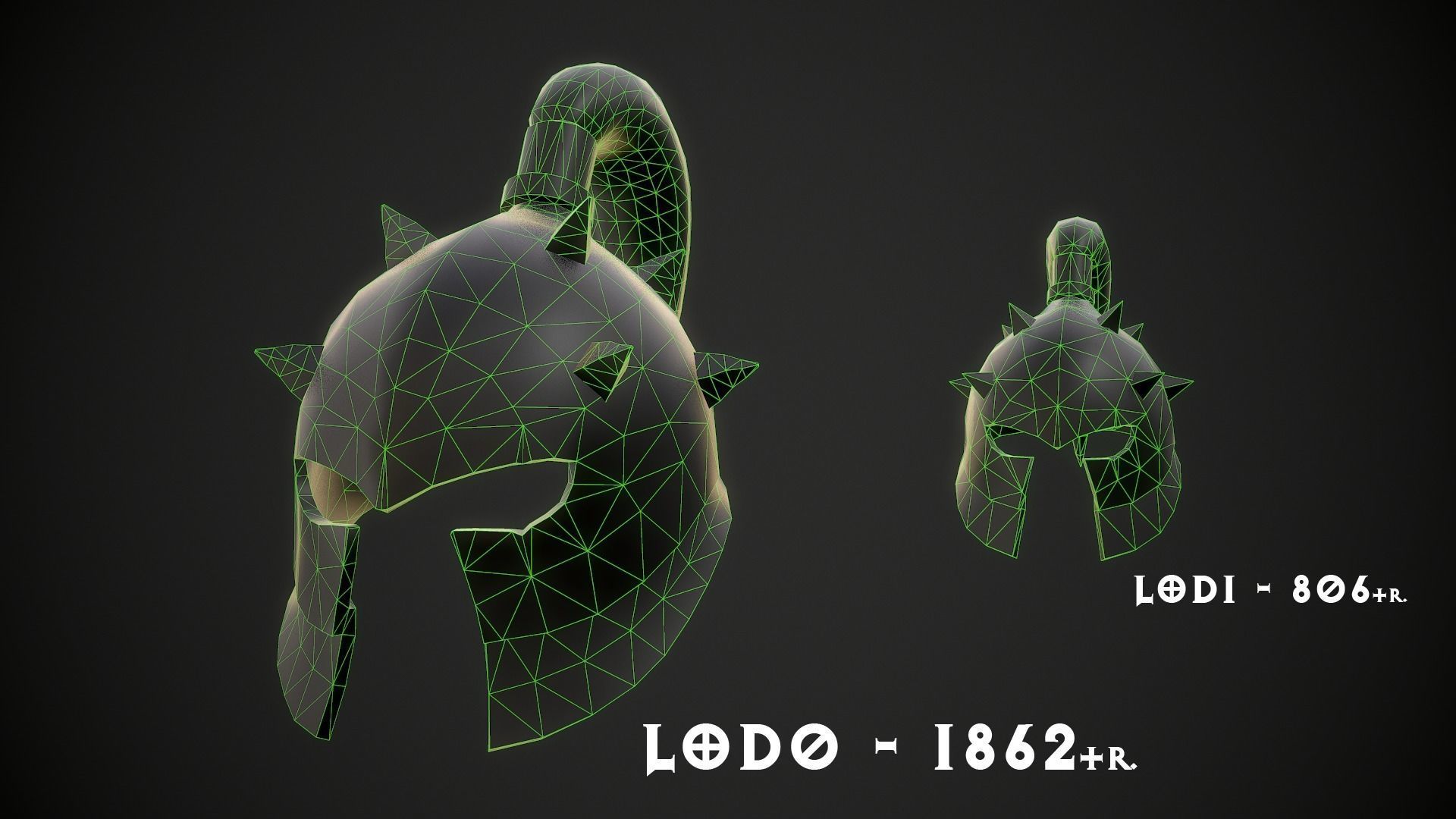 Orc Helmet 02 Low-poly 3D model_17