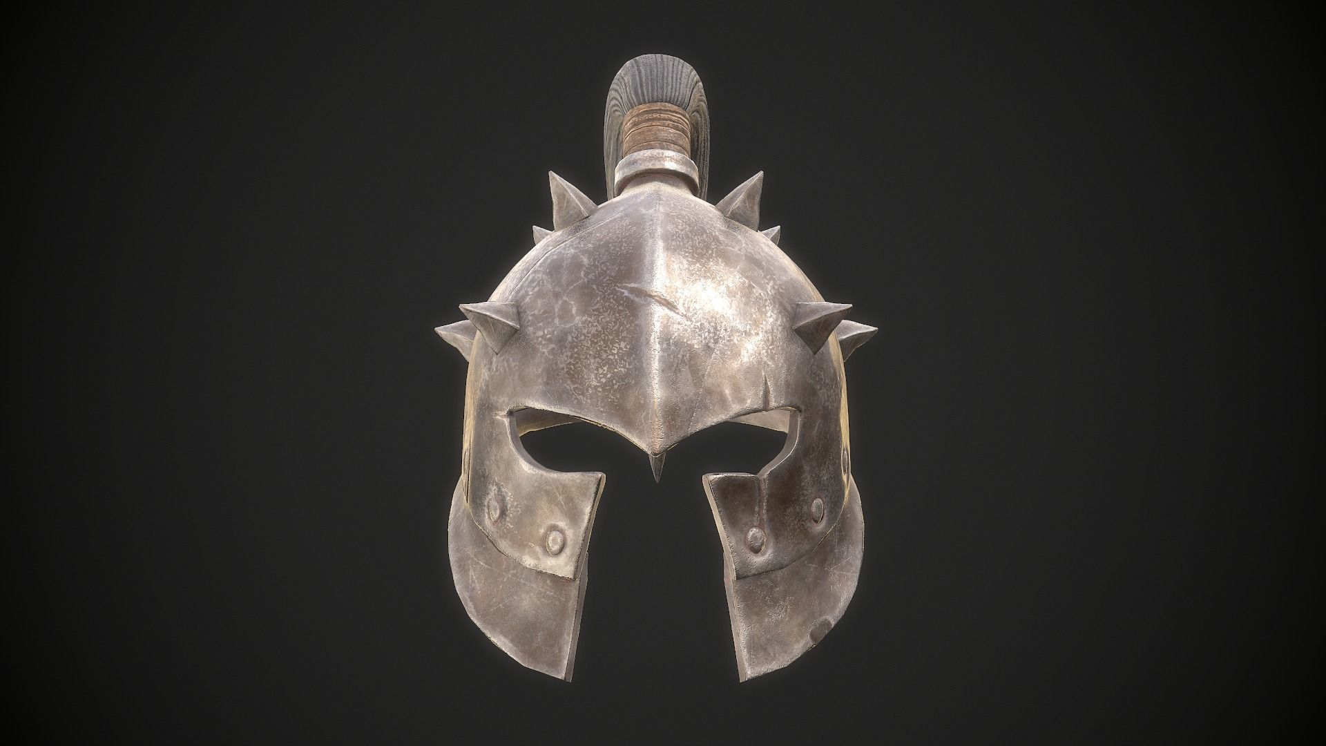 Orc Helmet 02 Low-poly 3D model_3
