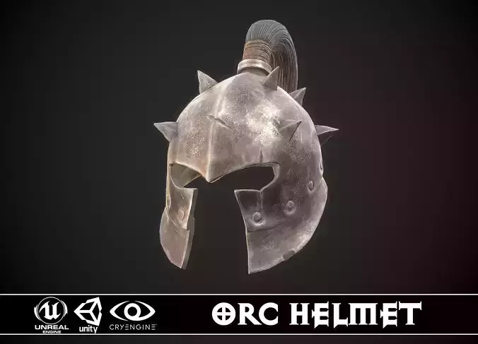 Orc Helmet 02 Low-poly 3D model