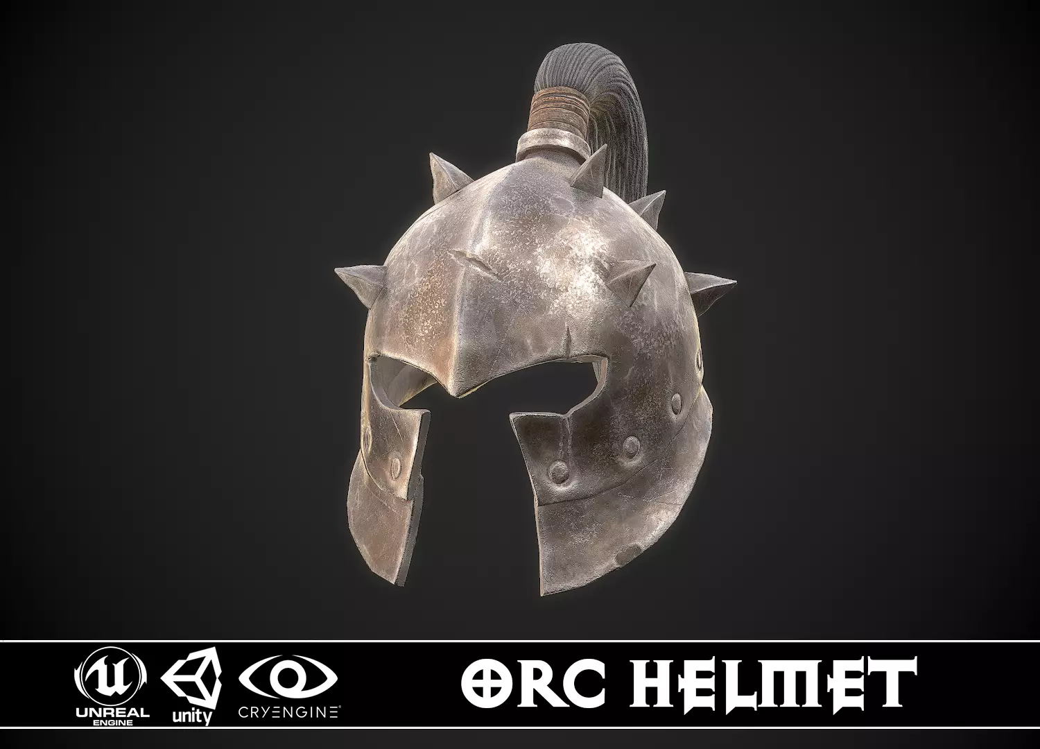 Orc Helmet 02 Low-poly 3D model_0