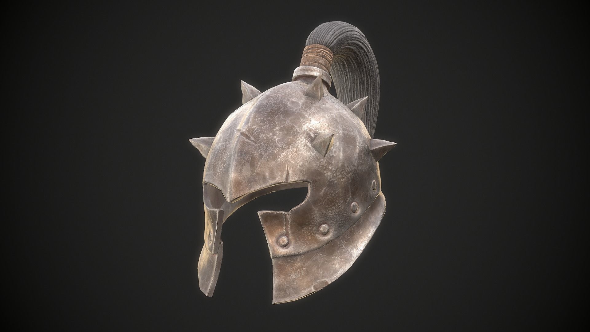 Orc Helmet 02 Low-poly 3D model_4