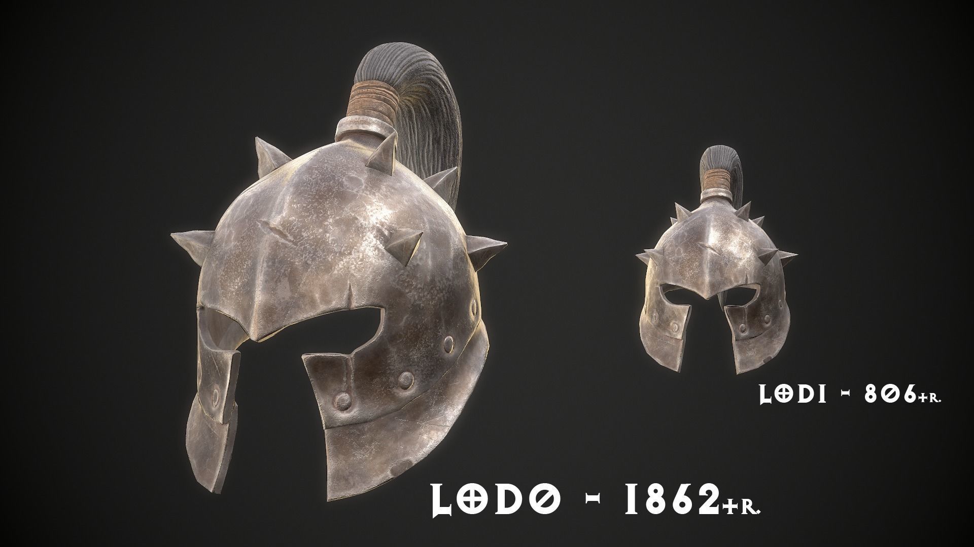 Orc Helmet 02 Low-poly 3D model_1