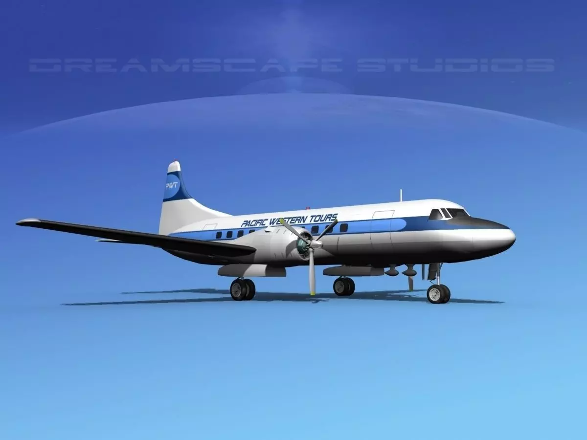 Convair CV-340 Pacific Western Tours 3D model