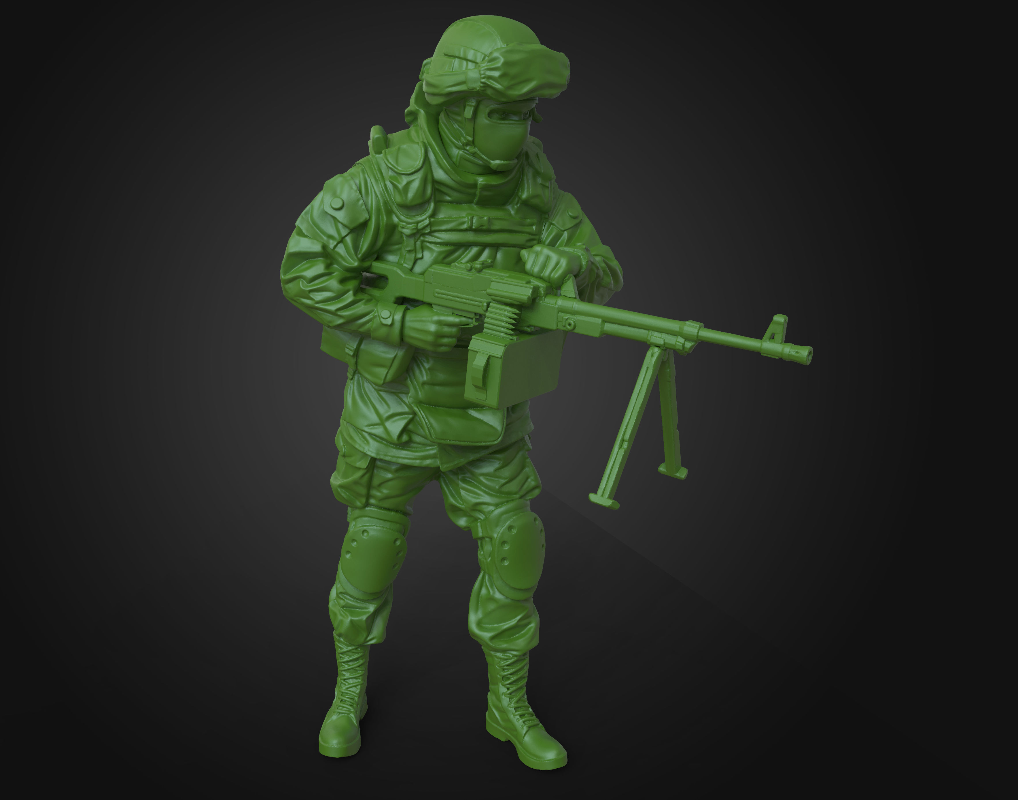 Soldier toy with machine gun 3D print model_7