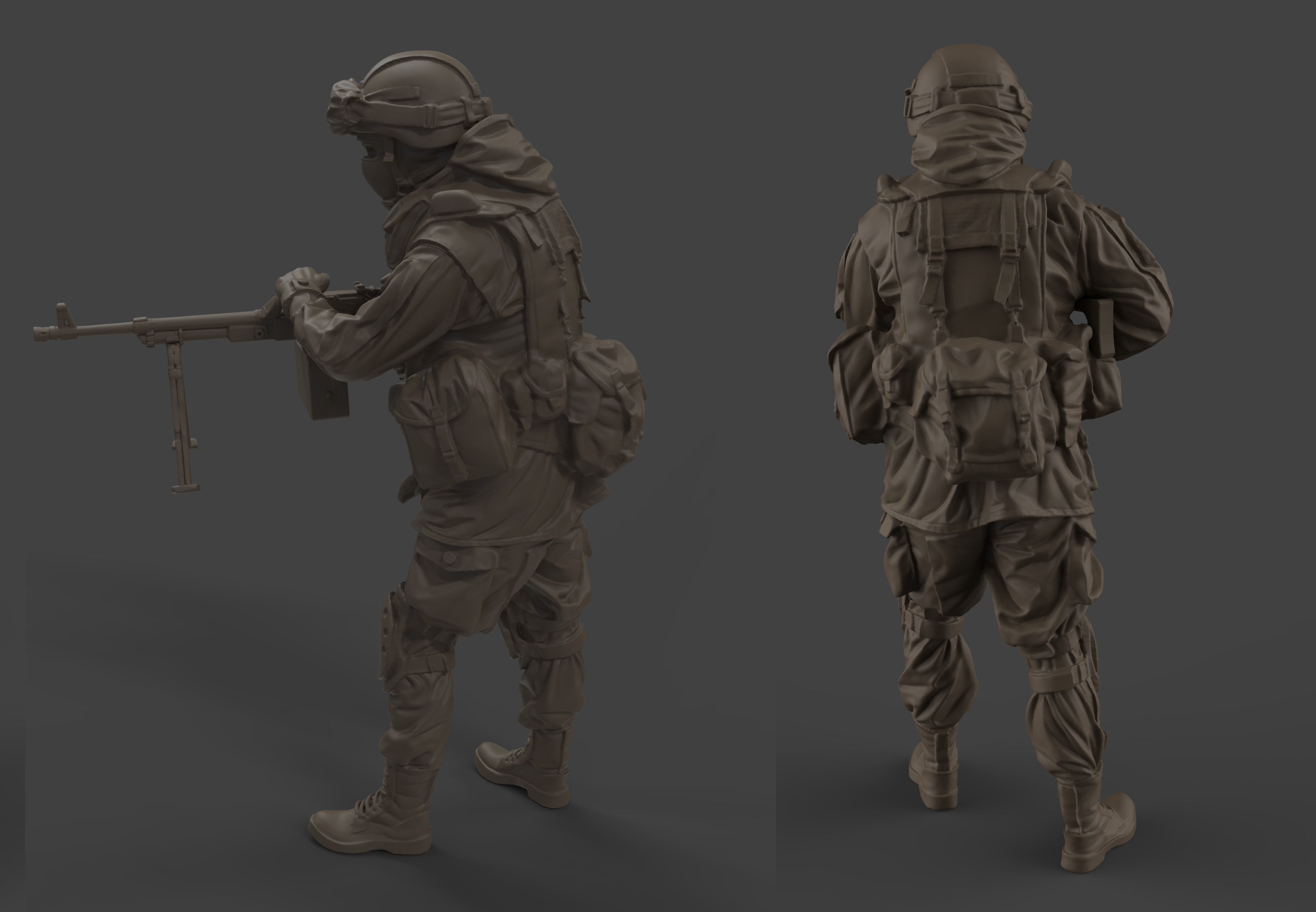 Soldier toy with machine gun 3D print model_4