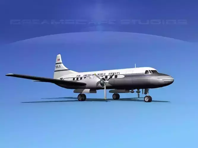 Convair CV-340 Pan American 3D model