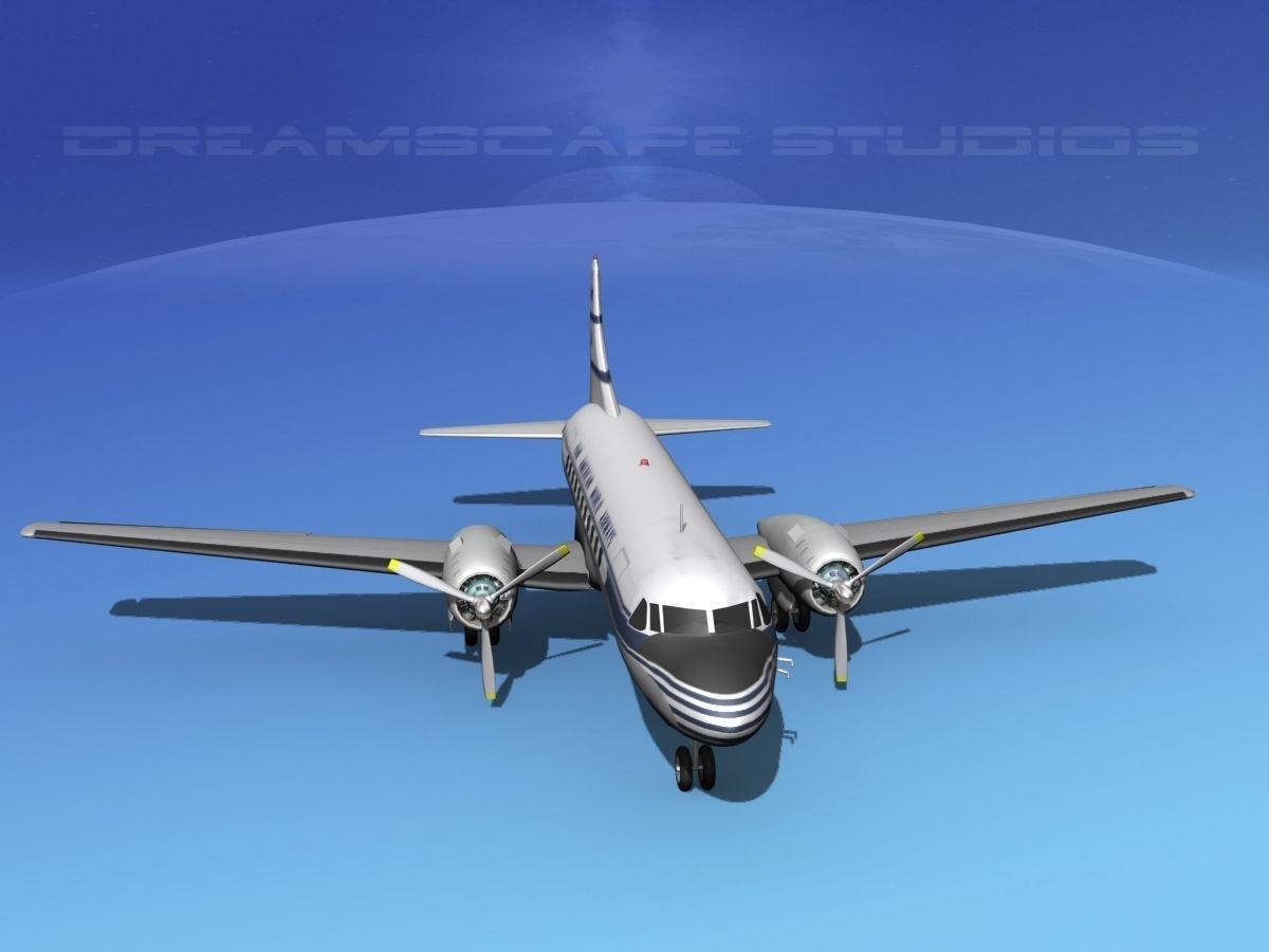 Convair CV-340 Pan American 3D model_9