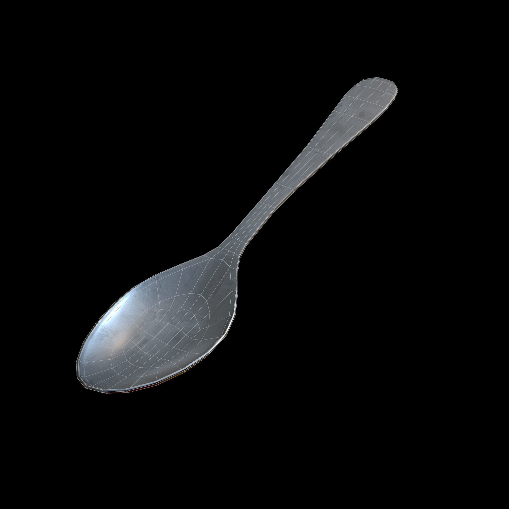 Spoon Low-poly 3D model_1