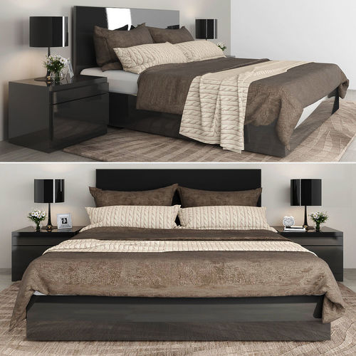 Bedroom set  Low-poly 3D model