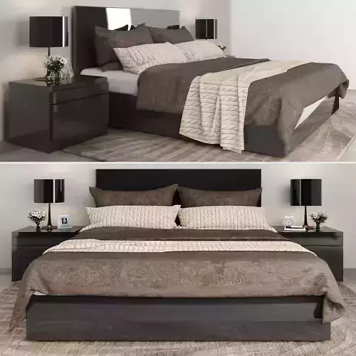 Bedroom set  Low-poly 3D model