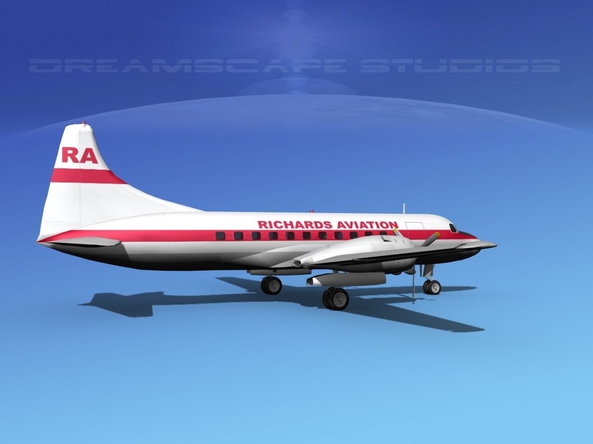 Convair CV-340 Richards Aviation 3D model_2