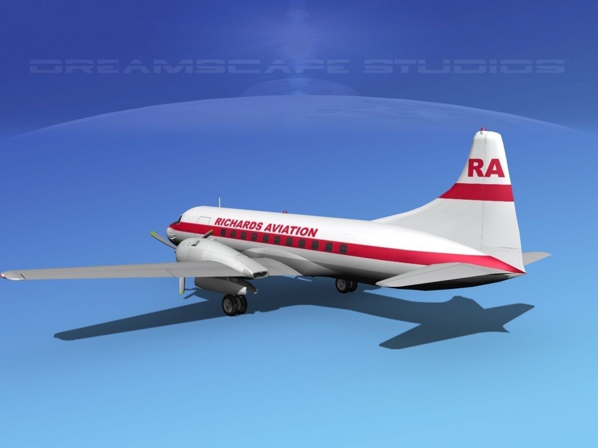 Convair CV-340 Richards Aviation 3D model_3