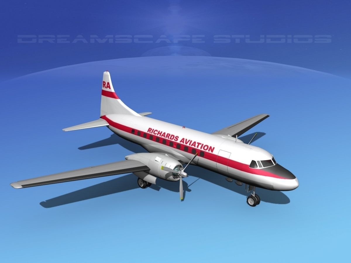 Convair CV-340 Richards Aviation 3D model_10