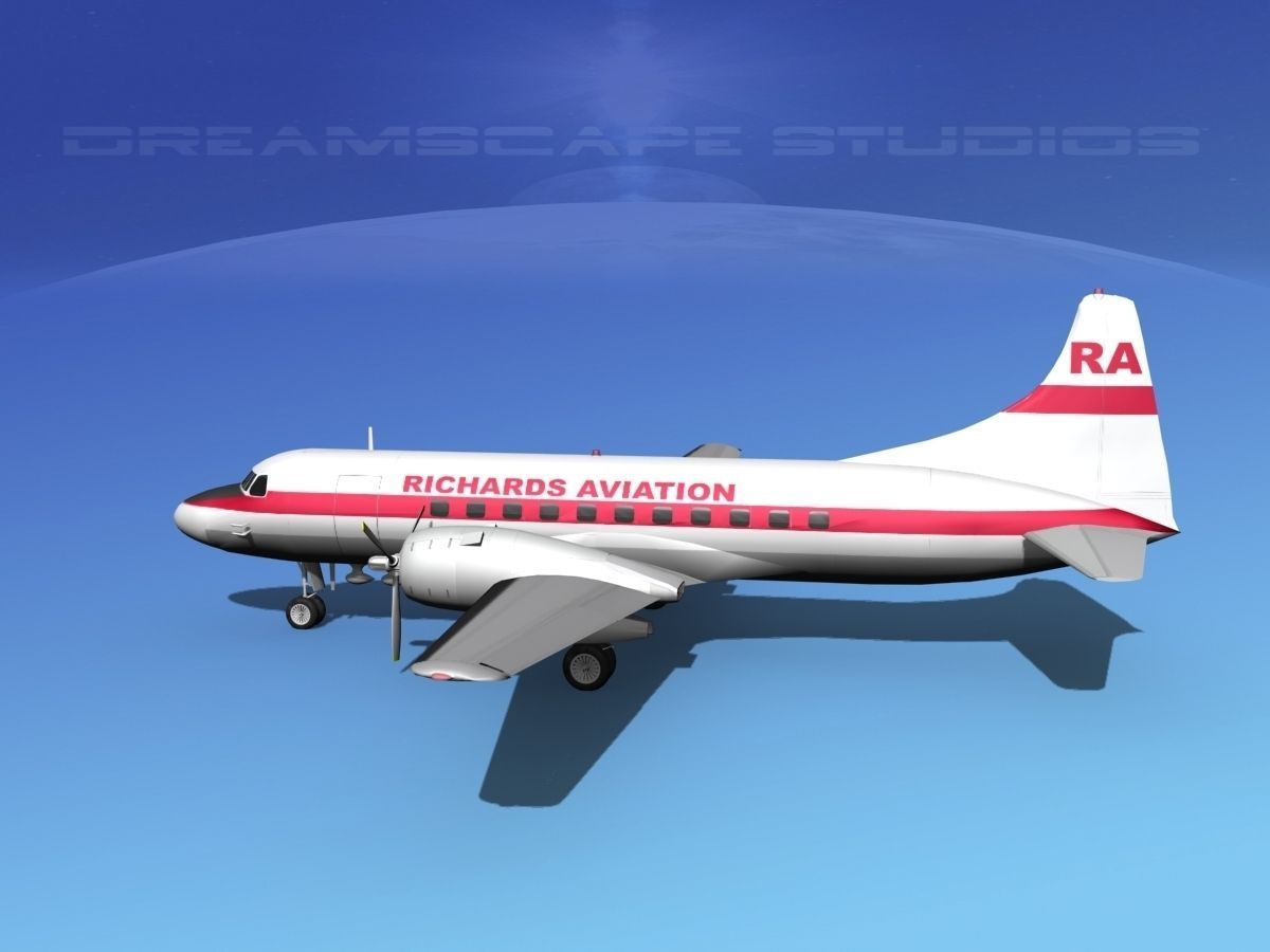 Convair CV-340 Richards Aviation 3D model_7