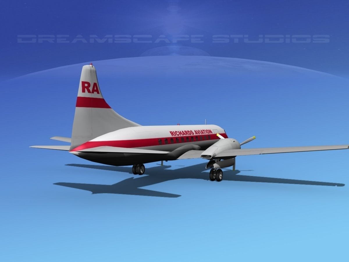 Convair CV-340 Richards Aviation 3D model_4