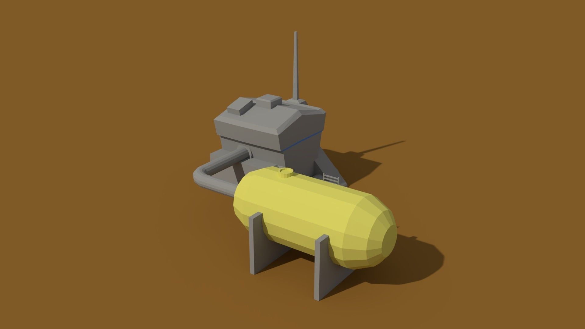 Low Poly Scifi Generator Low-poly 3D model_1