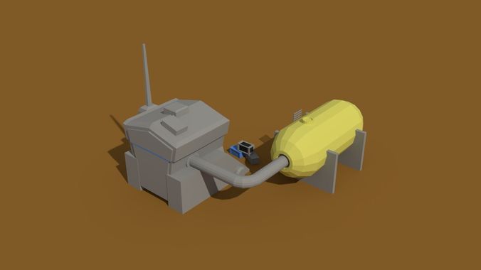 Low Poly Scifi Generator Low-poly 3D model