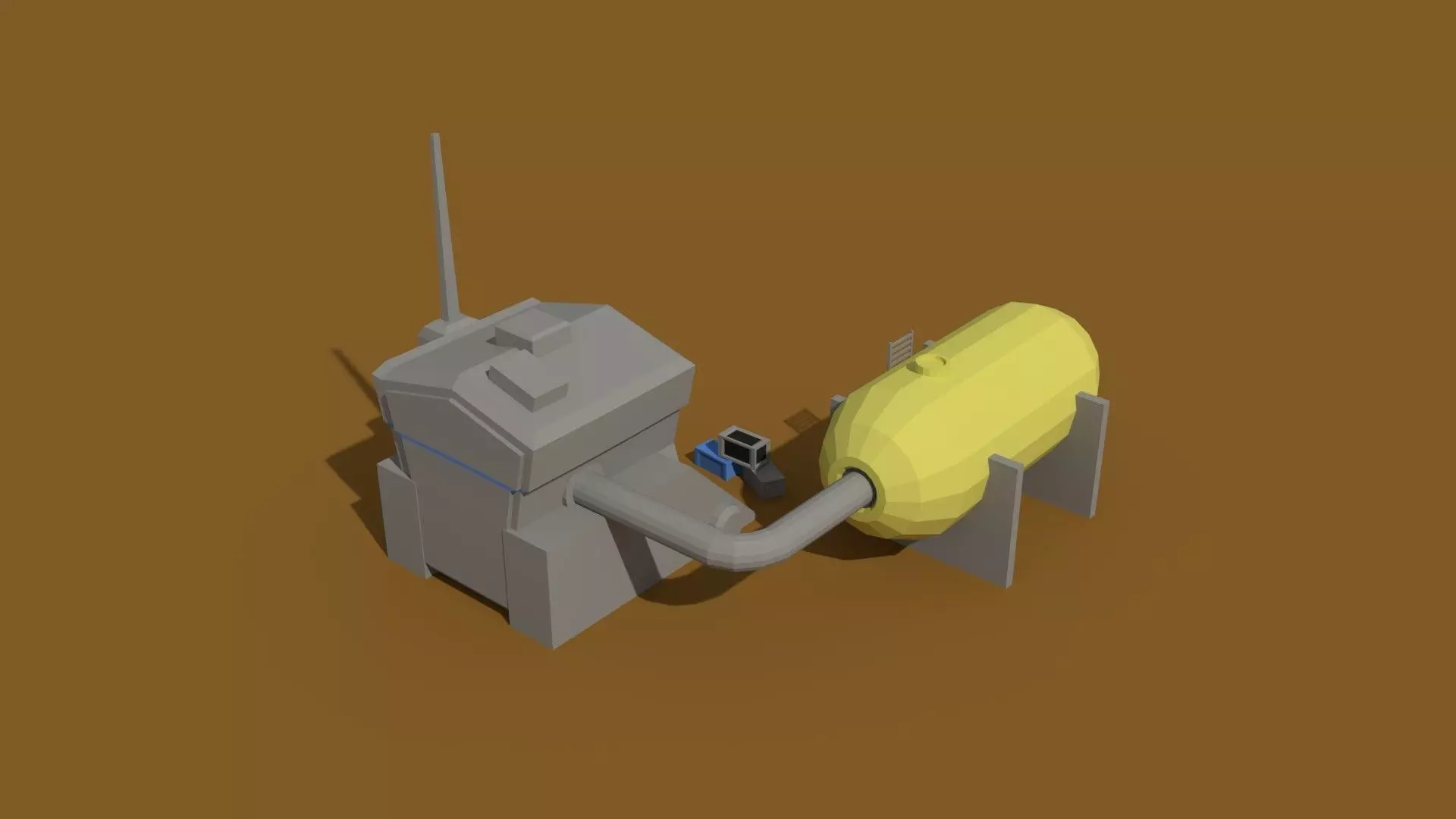 Low Poly Scifi Generator Low-poly 3D model_0