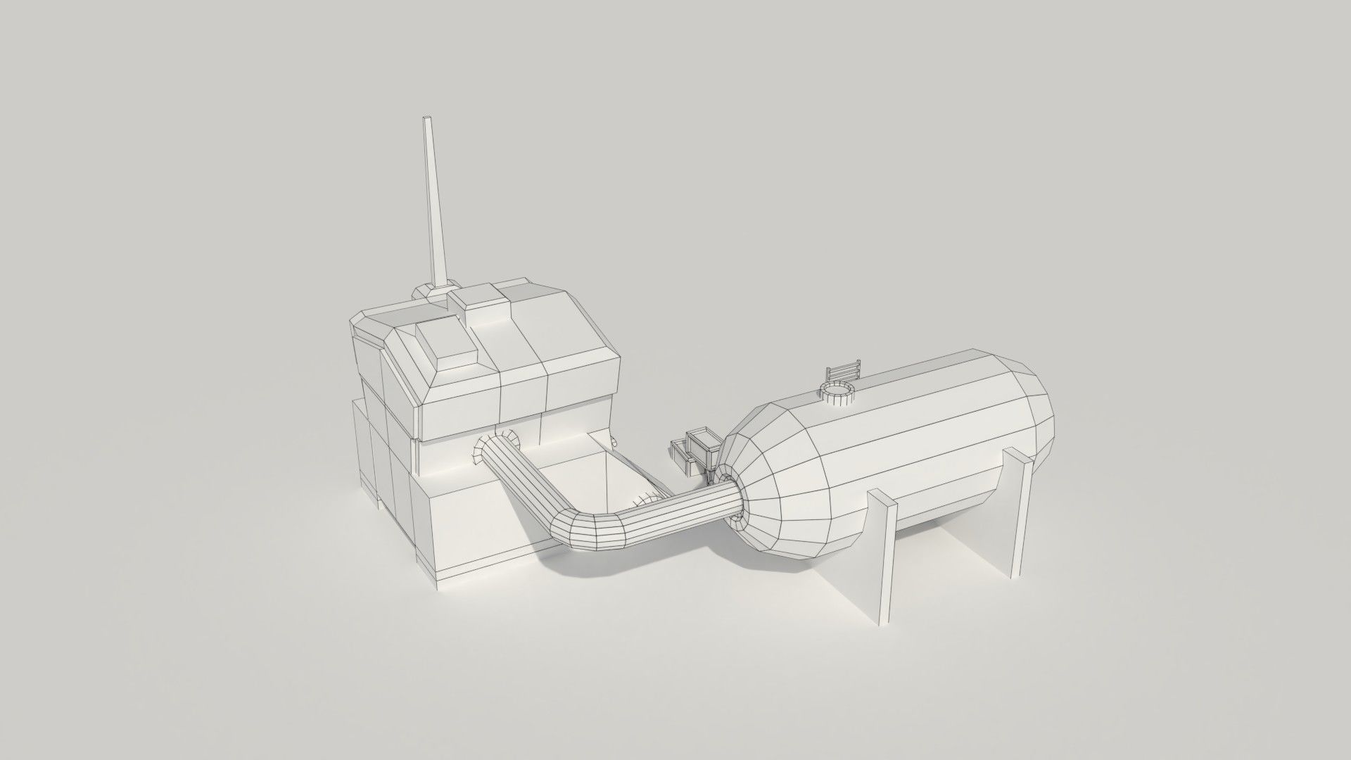 Low Poly Scifi Generator Low-poly 3D model_4