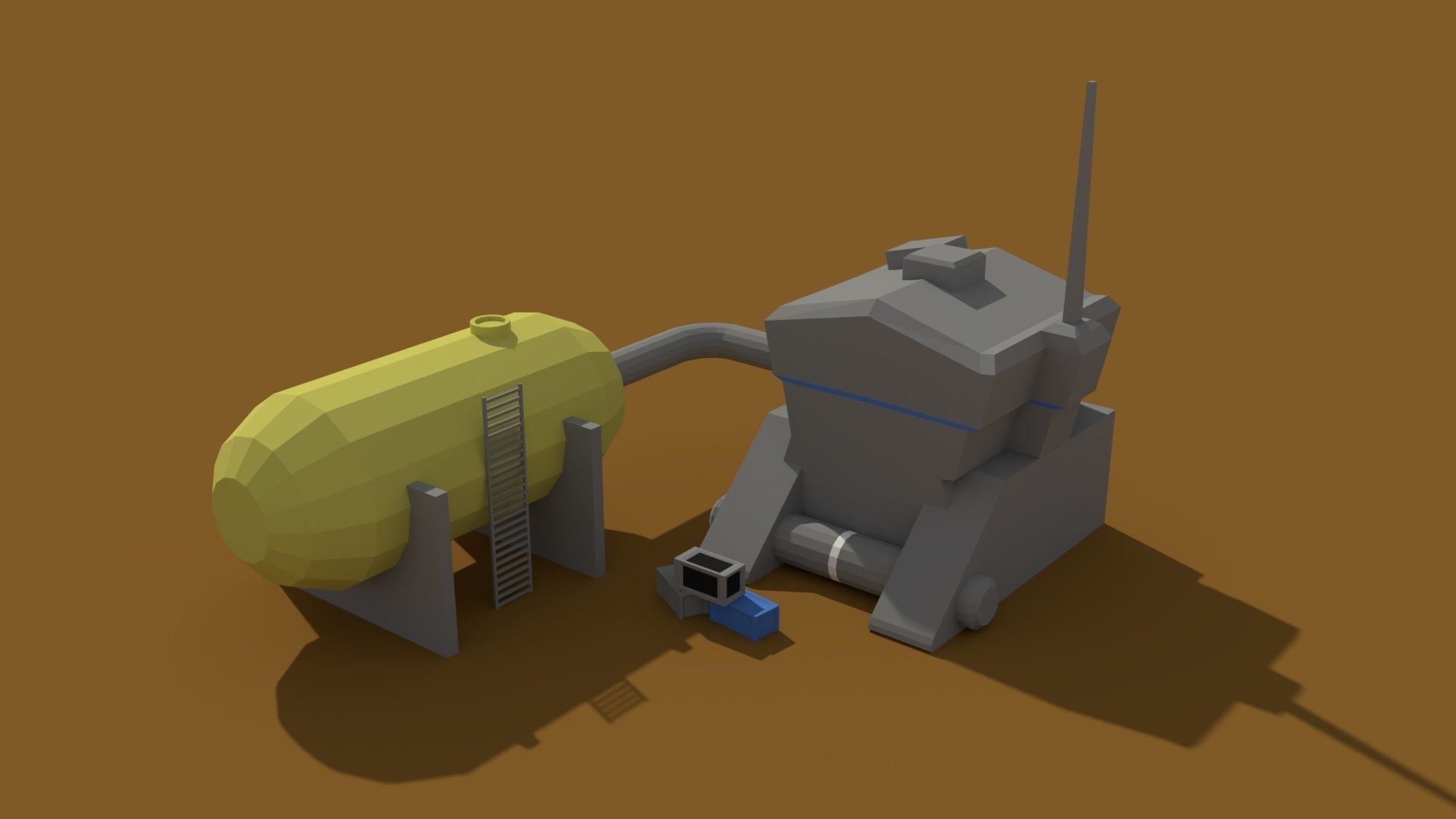 Low Poly Scifi Generator Low-poly 3D model_2