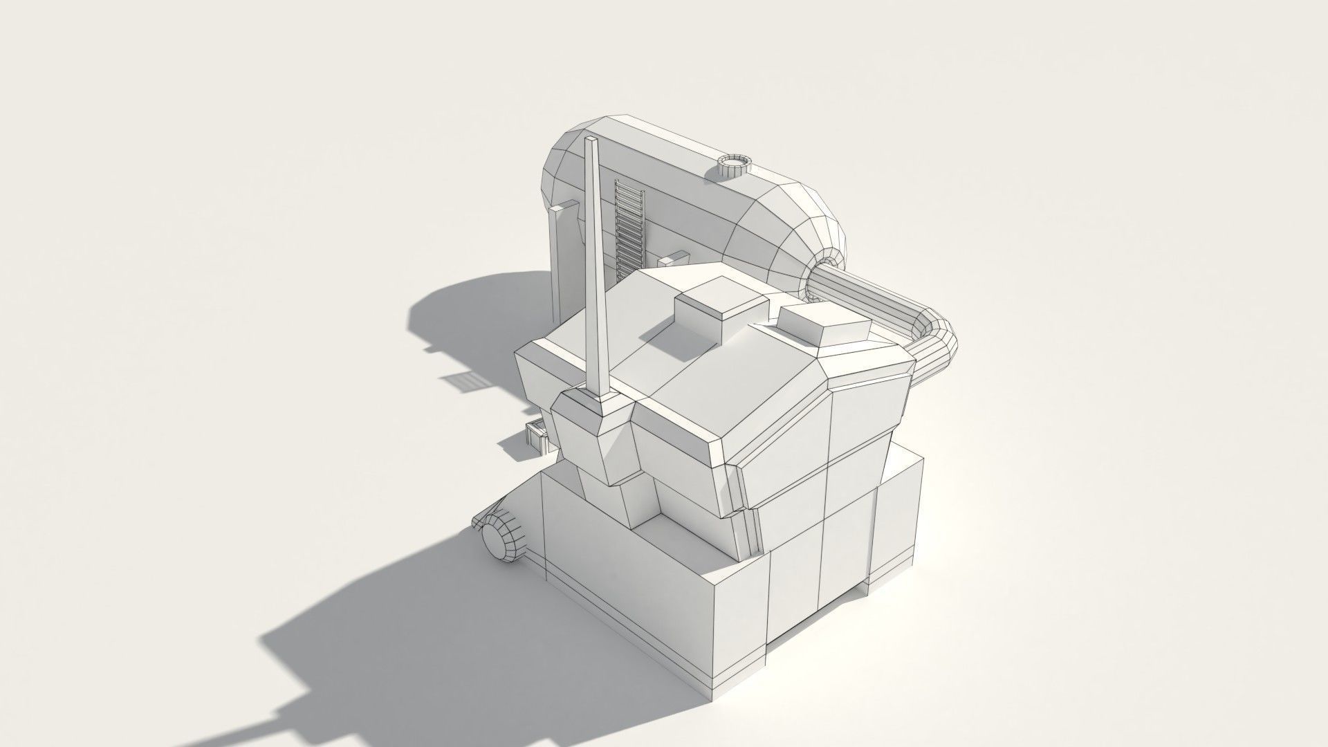 Low Poly Scifi Generator Low-poly 3D model_6