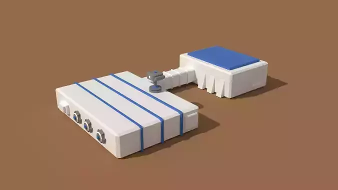 Low Poly Scifi Hangar 2 Low-poly 3D model