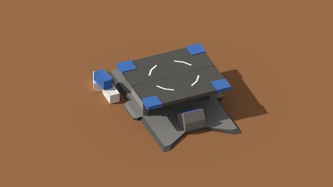 Low Poly Scifi Loading Pad Low-poly 3D model