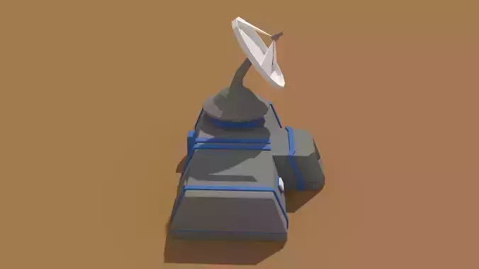 Low Poly Scifi Radar Station Low-poly 3D model