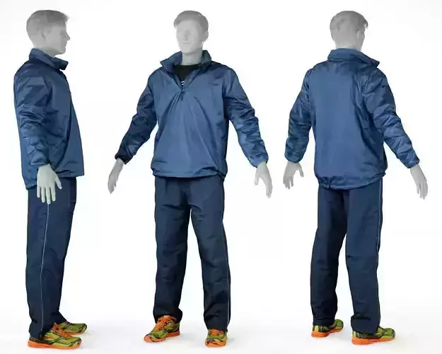 Male Sports Outfit 23 Trainer Footwear Low-poly 3D model