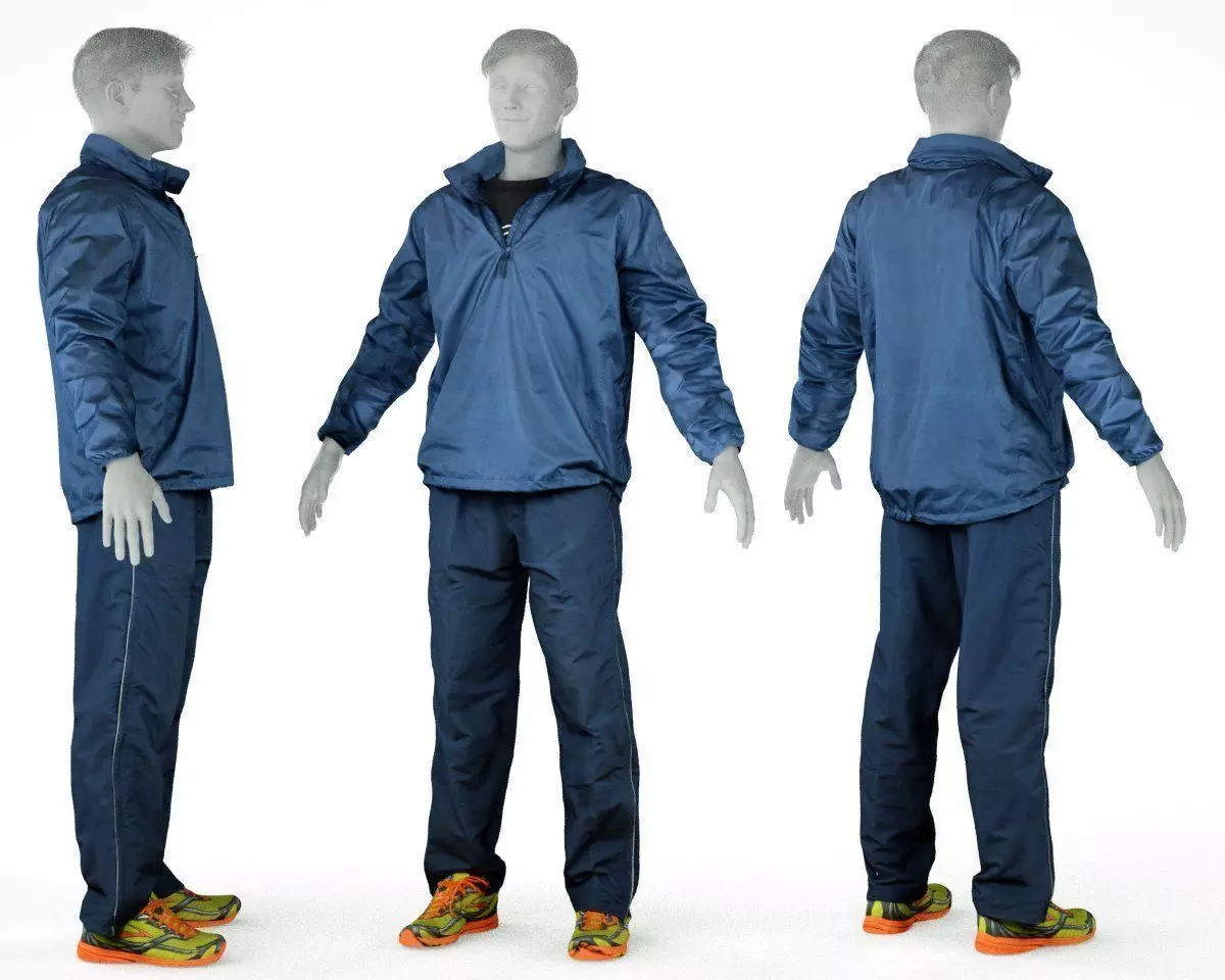 Male Sports Outfit 23 Trainer Footwear Low-poly 3D model_0