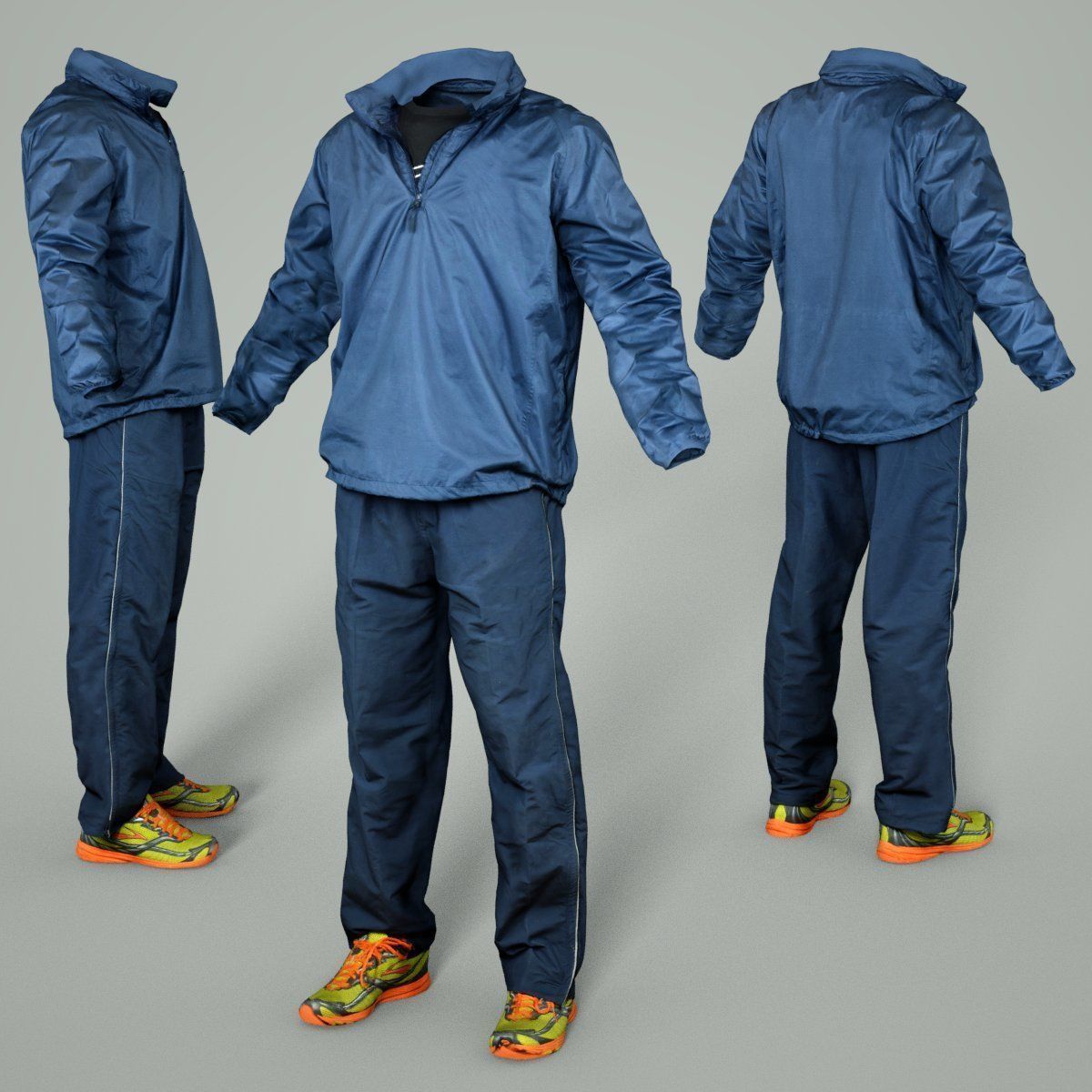 Male Sports Outfit 23 Trainer Footwear Low-poly 3D model_3
