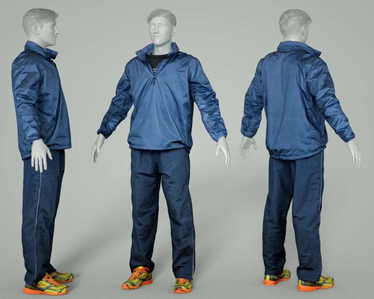 Male Sports Outfit 23 Trainer Footwear Low-poly 3D model_5
