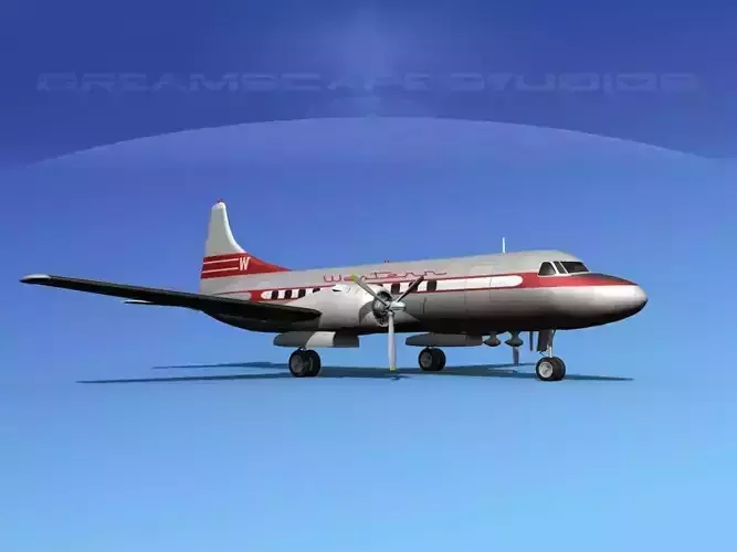 Convair CV-340  Western Airlines 3D model