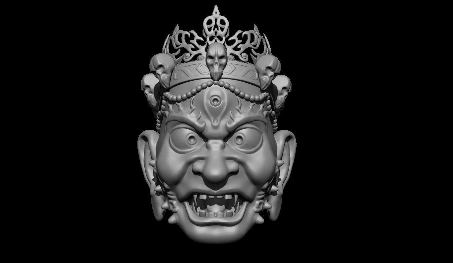 Mahakala demon head Free 3D print model