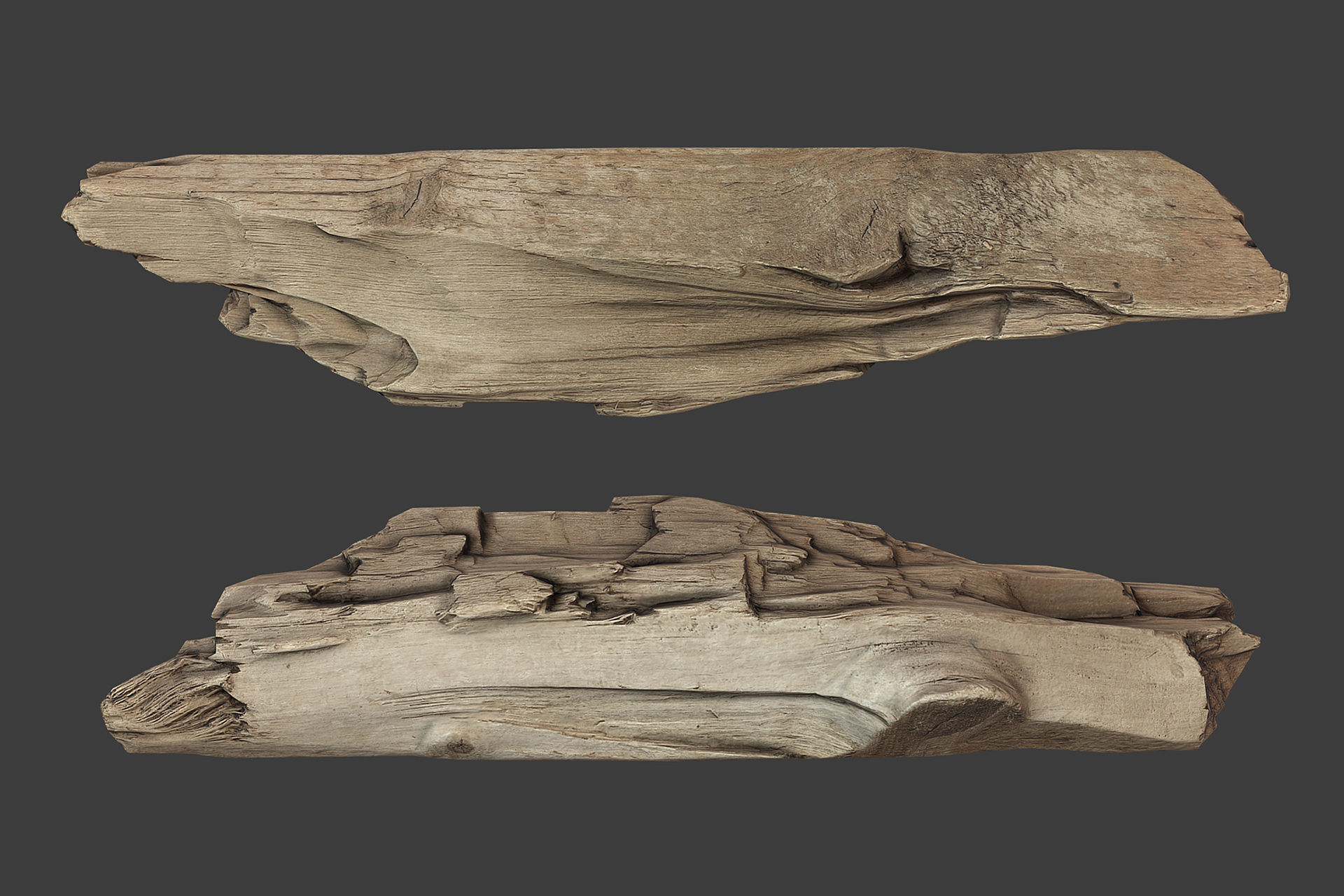 Scanned Logs Planks Sticks and Stumps Low-poly 3D model_45