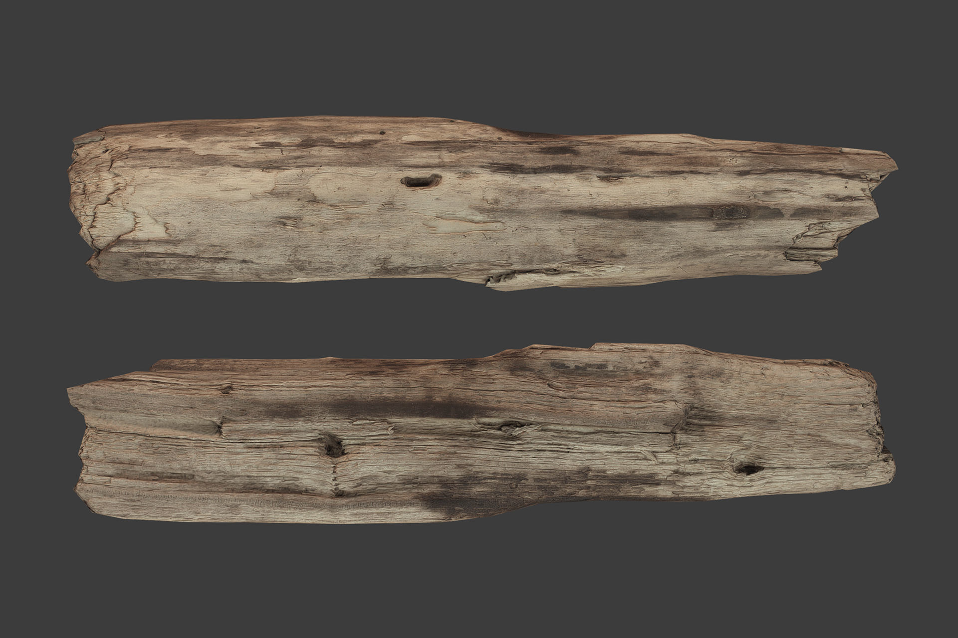 Scanned Logs Planks Sticks and Stumps Low-poly 3D model_43
