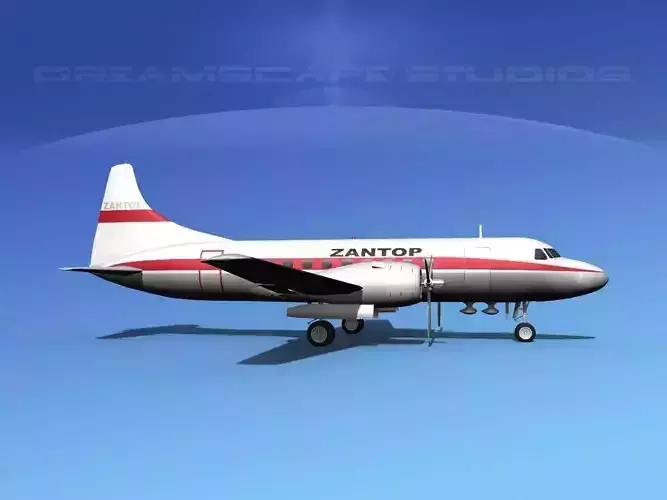 Convair CV-340 Zantop 3D model