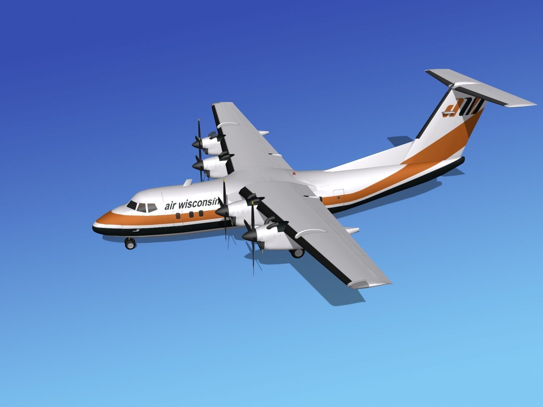 Dehavilland DHC-7 Air Wisconsin 3D model_9