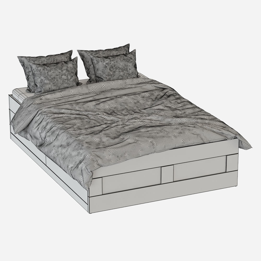 Bed Brimnes 3D model_7