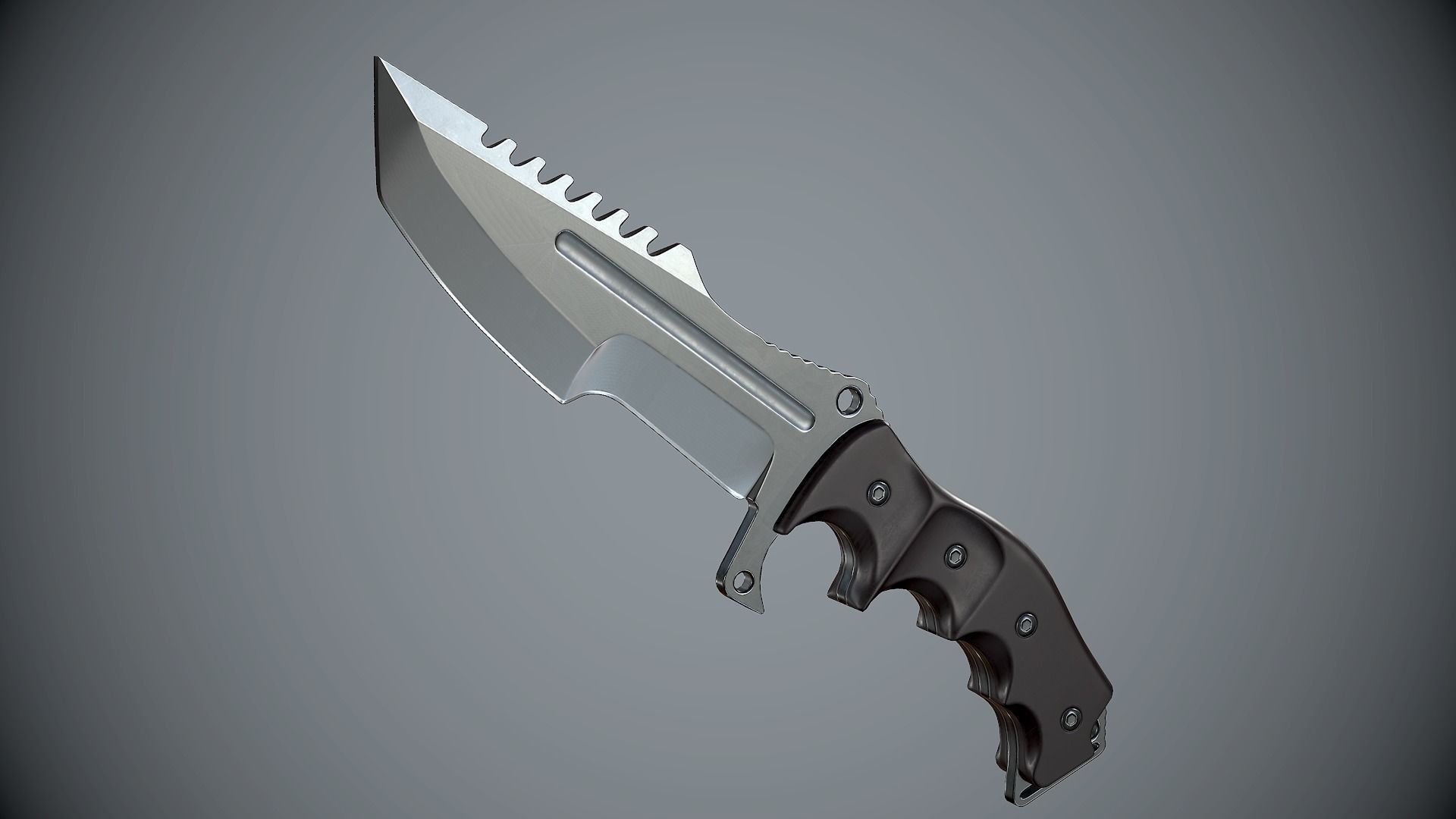 Combat Knife High Tech Low-poly 3D model_2