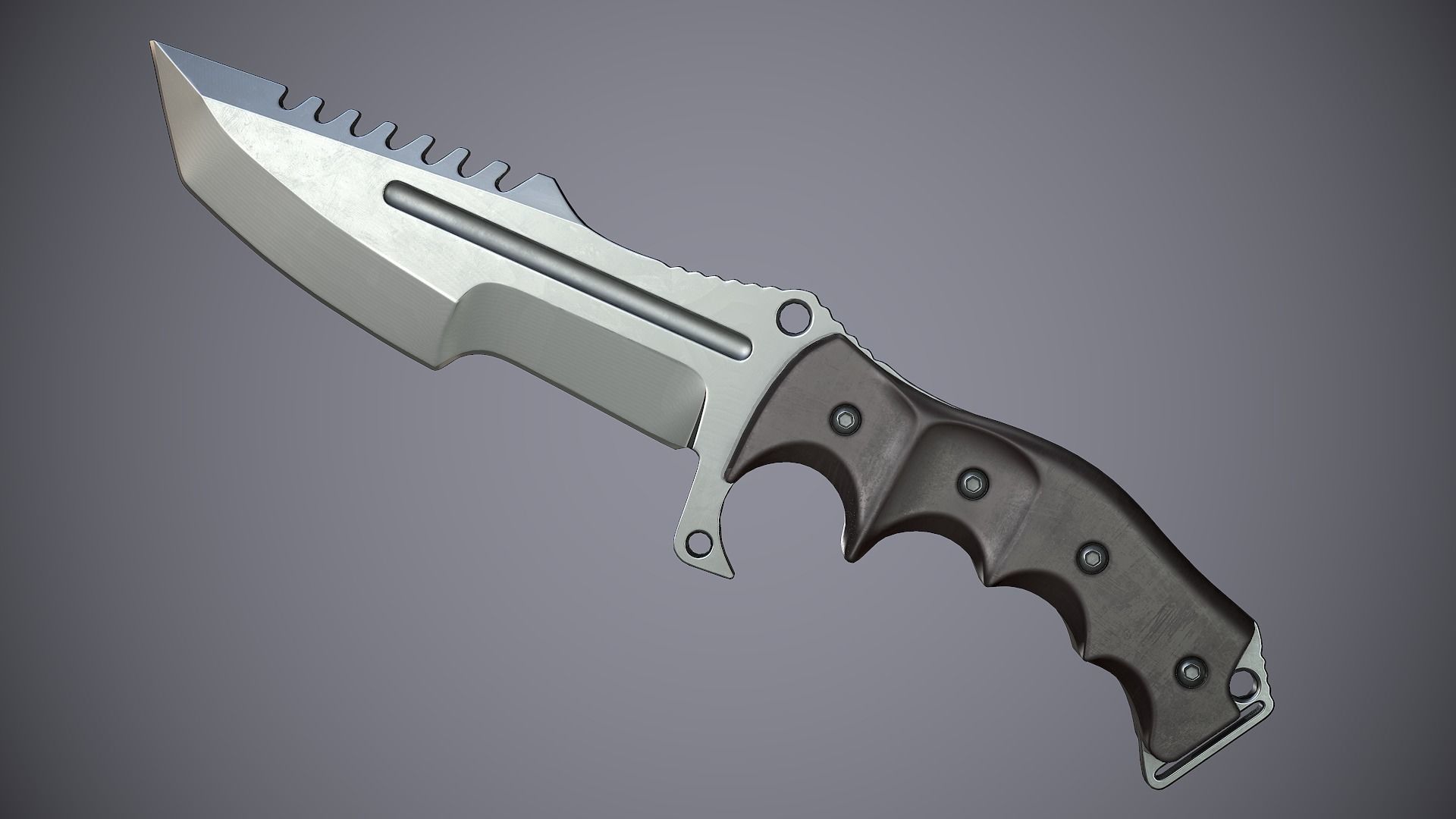Combat Knife High Tech Low-poly 3D model_9
