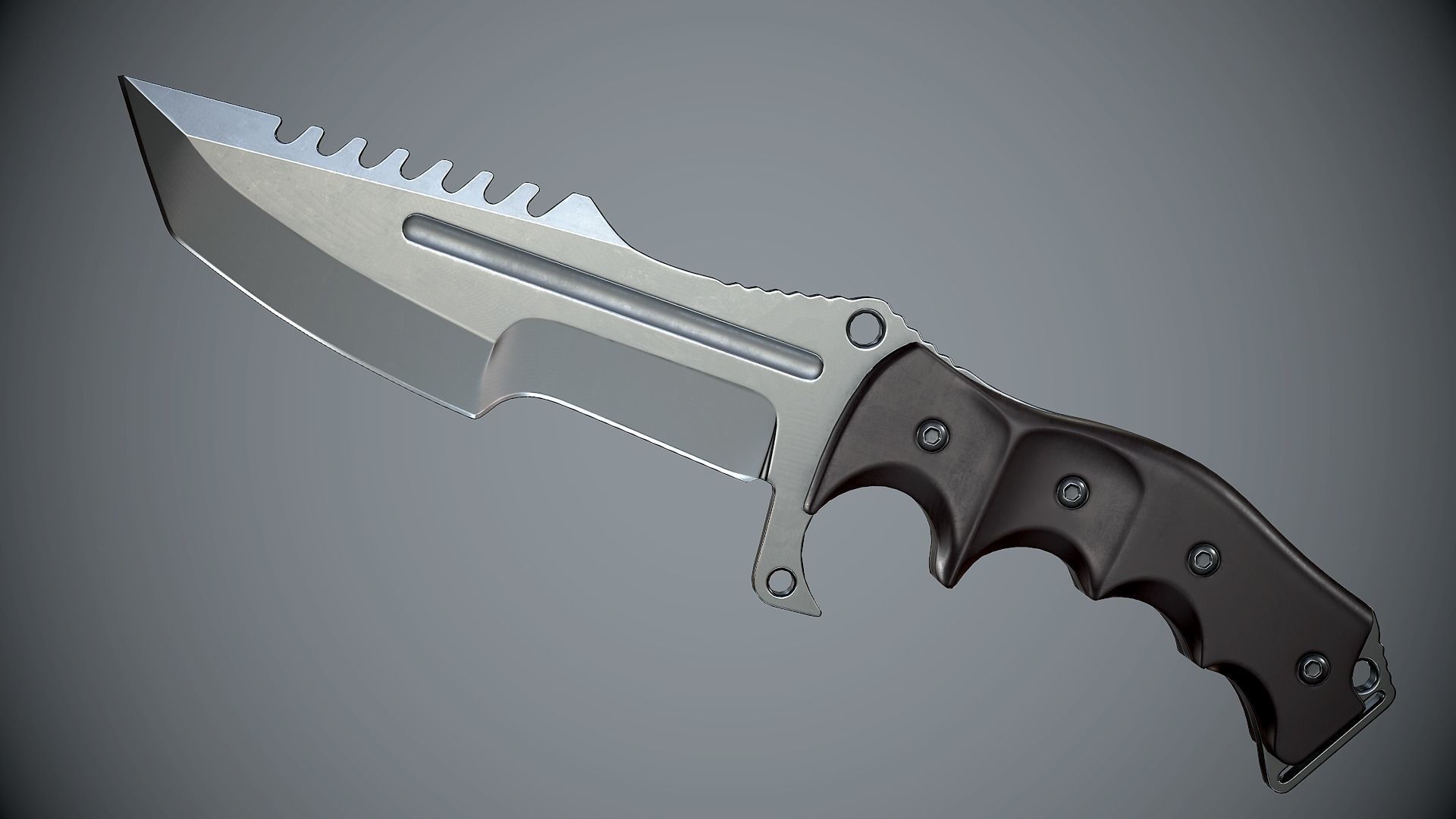 Combat Knife High Tech Low-poly 3D model_1
