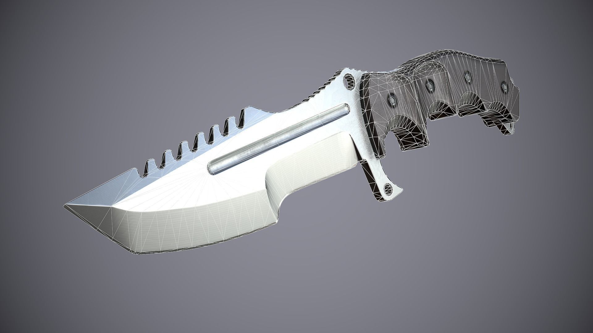 Combat Knife High Tech Low-poly 3D model_12