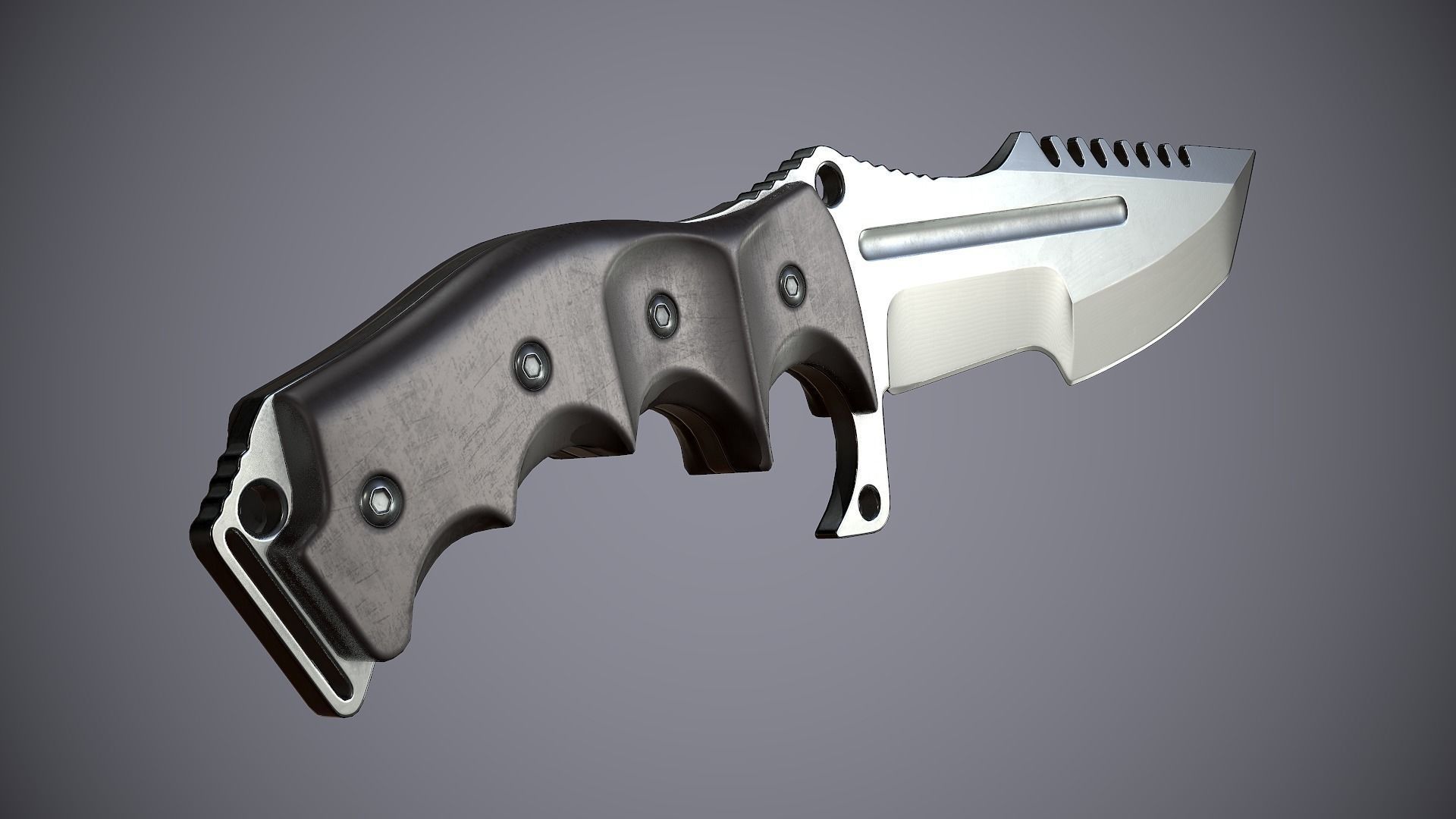 Combat Knife High Tech Low-poly 3D model_13