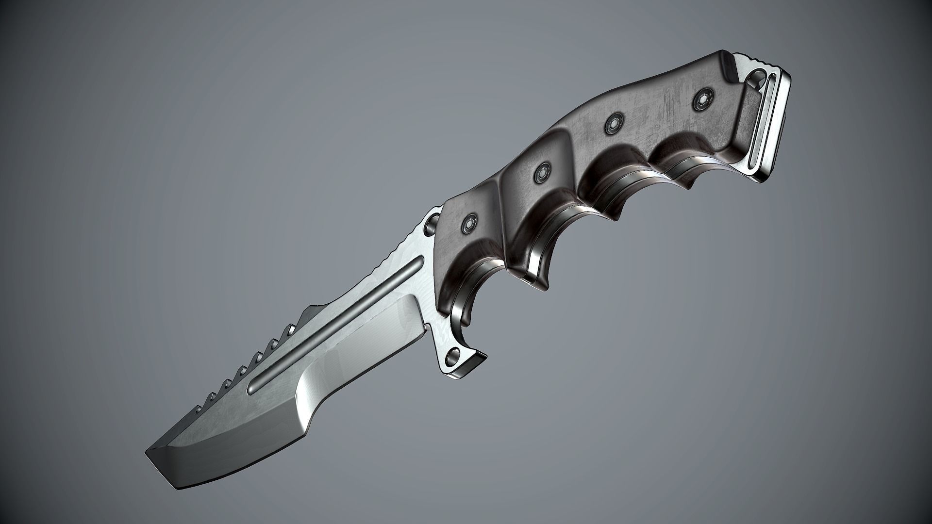 Combat Knife High Tech Low-poly 3D model_6