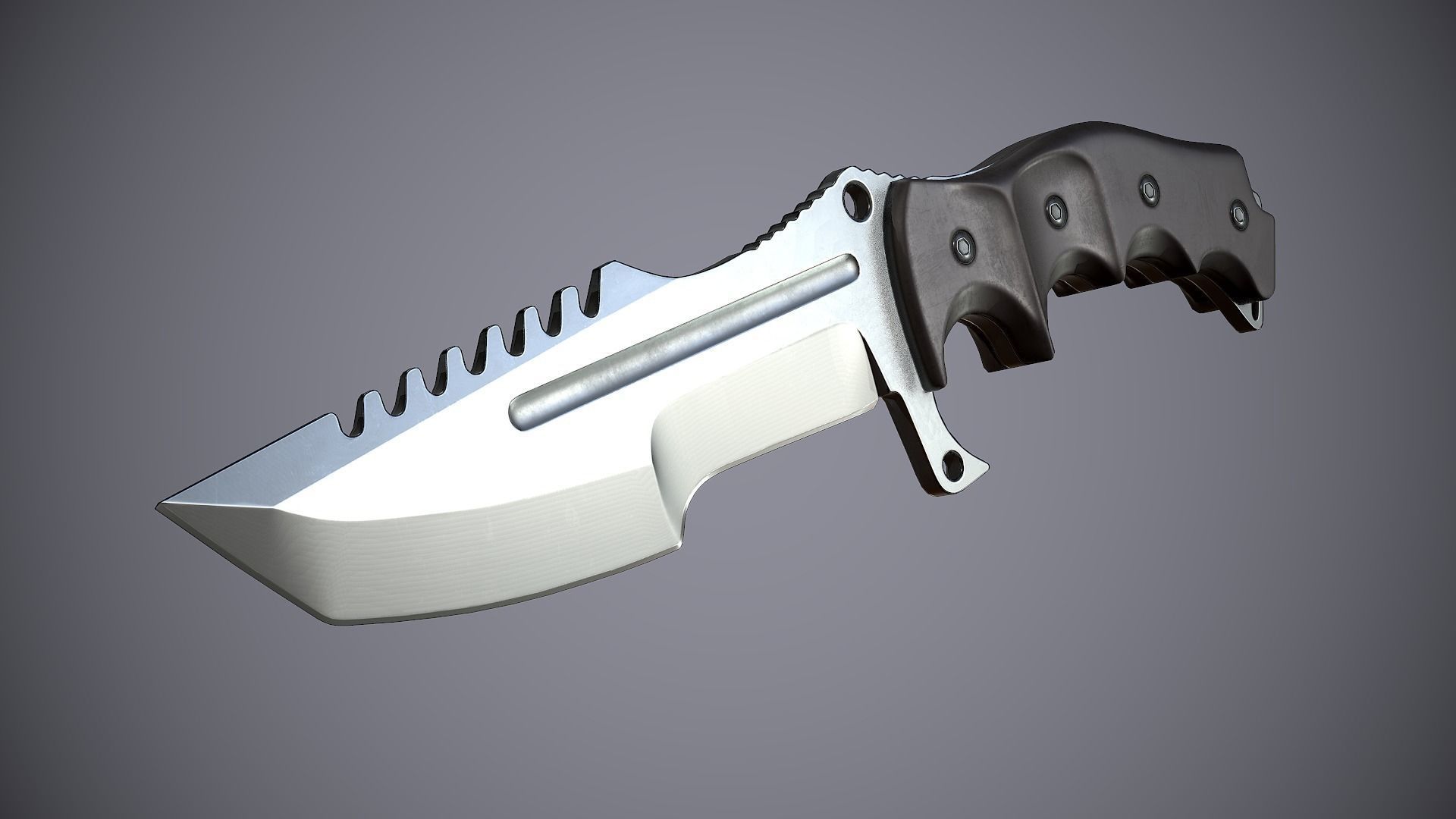 Combat Knife High Tech Low-poly 3D model_11
