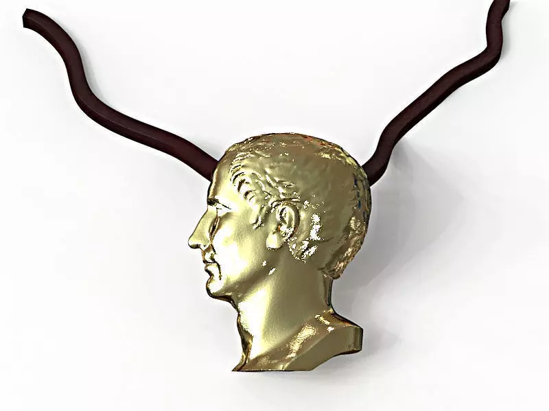 Julius Caesar pendant 3D print model_0