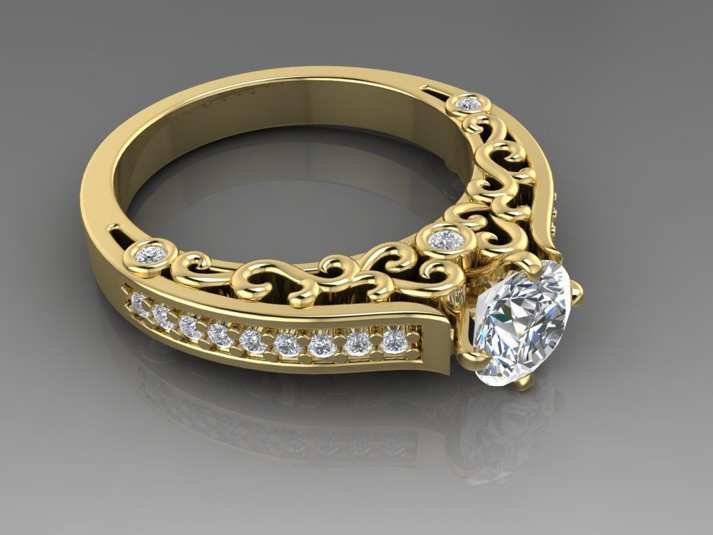 Ring 2 filigree engagement 3D print model_1