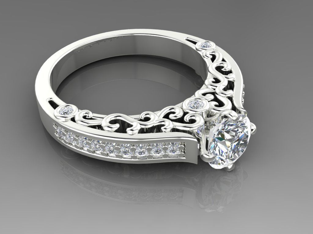 Ring 2 filigree engagement 3D print model_2