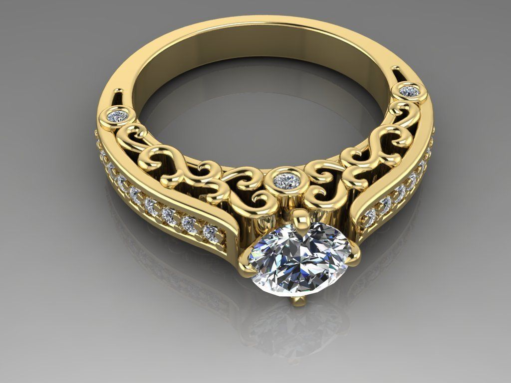 Ring 2 filigree engagement 3D print model_3